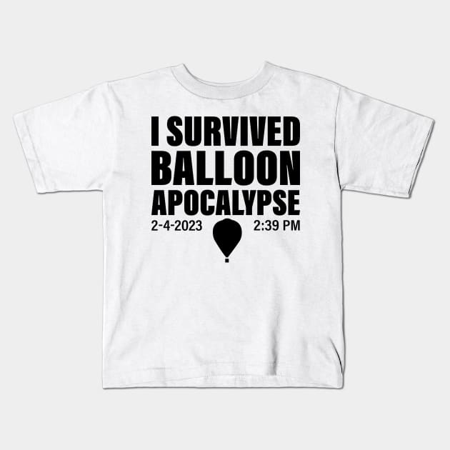 I Survived Balloon Apocalypse Funny Chinese Spy Surveillance Kids T-Shirt by S-Log